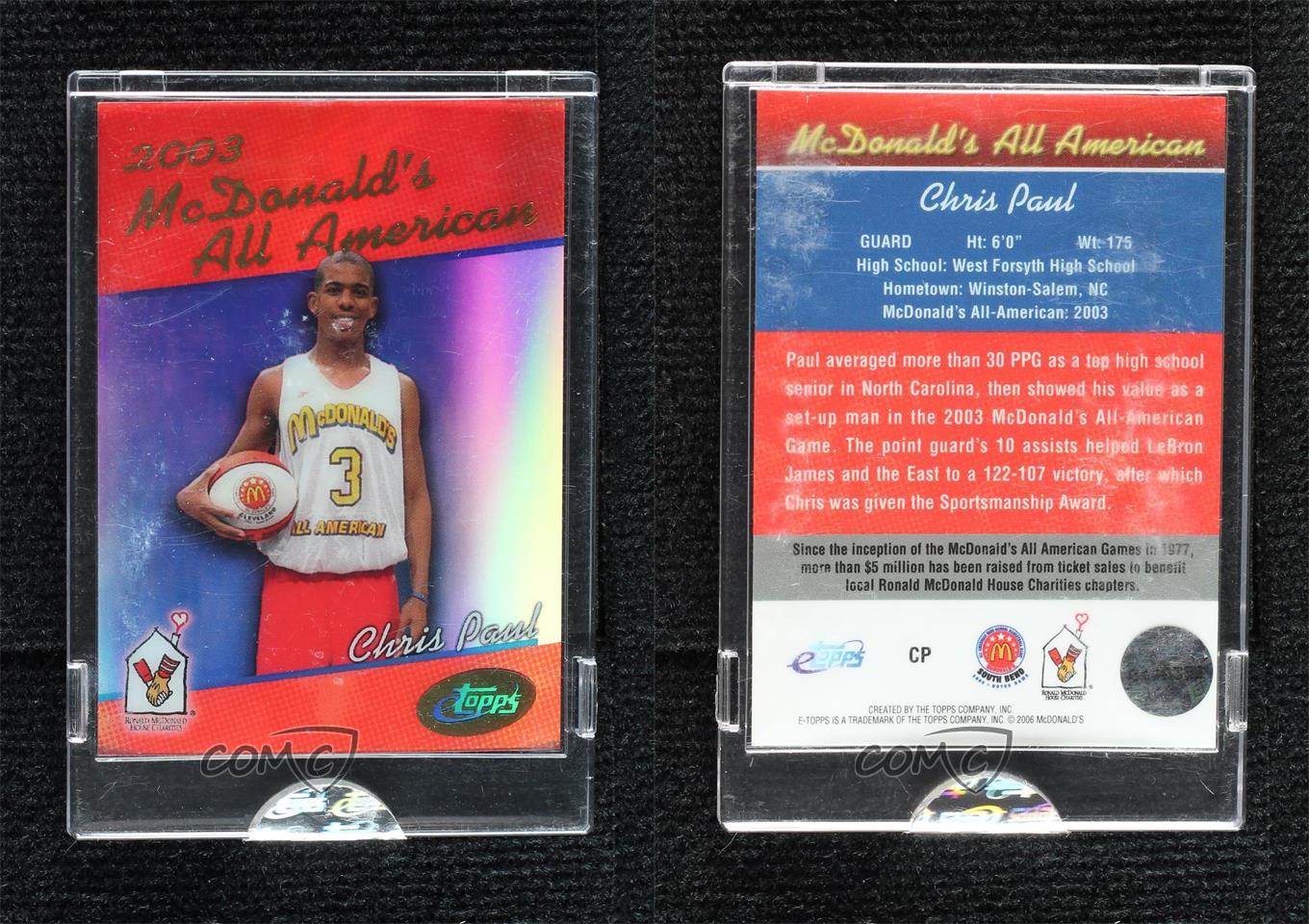 2006 eTopps McDonald's All American /1500 Chris Paul (Blue Background) - Picture 3 of 4