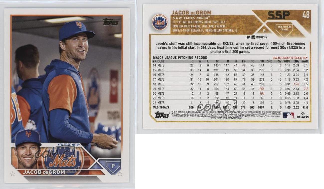 2023 Topps Series 1 SSP Image Variation Golden Mirror Jacob DeGrom #48