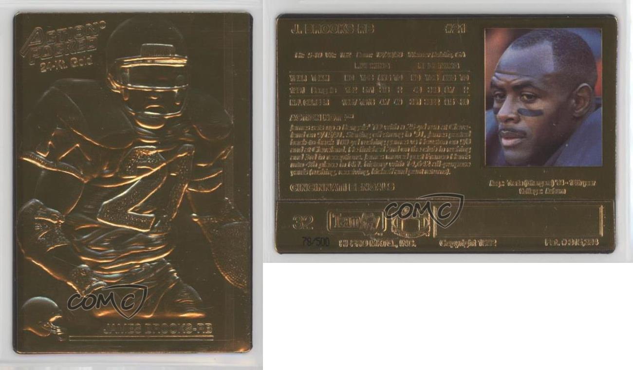 1992 Action Packed 24-Kt Gold Mint /500 James Brooks #32 - Bild 3 von 3