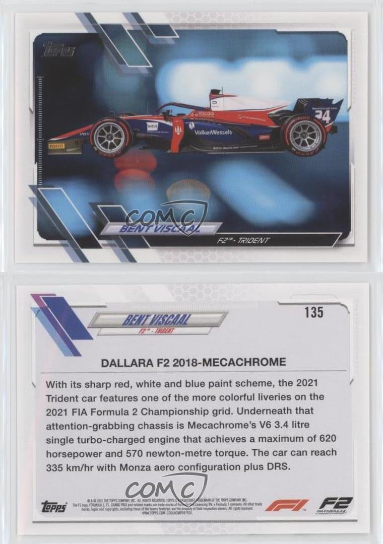 2021 Topps Formula 1 F2 Cars Bent Viscaal #135 - Picture 4 of 4