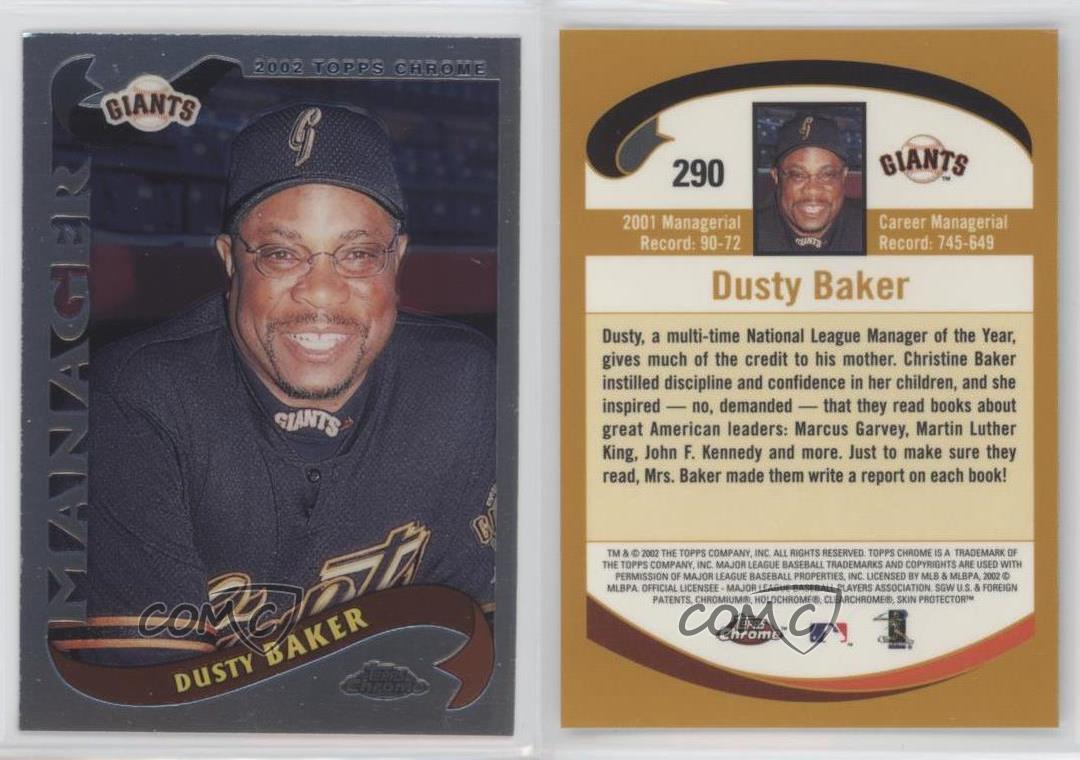 2002 Topps offres Chrome Dusty Baker #290