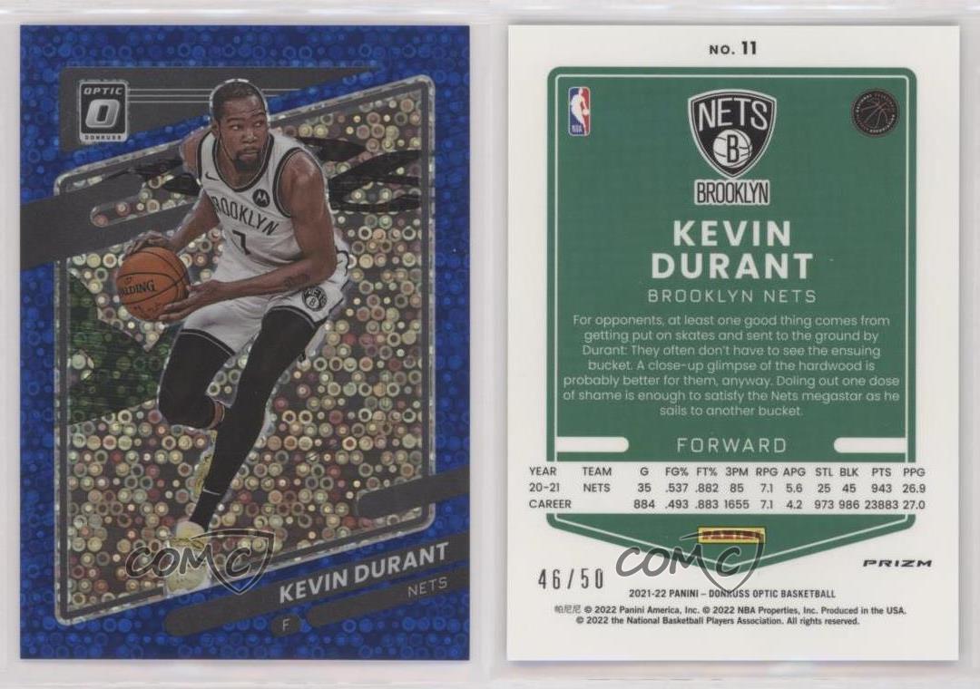 2021-22 Panini Donruss Optic Blue Fast Break Prizm /50 Kevin Durant #11 - Bild 3 von 3