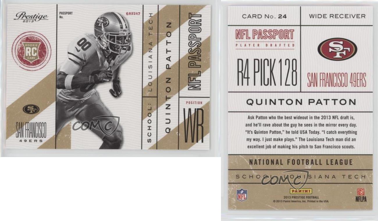 2013 Panini Prestige NFL Passport Quinton Patton #24 Rookie RC - Picture 3 of 4