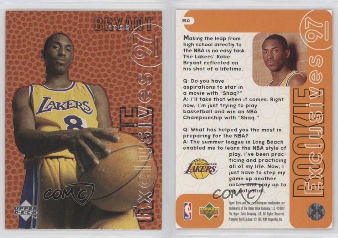 1996-97 Upper Deck Rookie Exclusives Kobe Bryant #R10.1 Rookie RC HOF | eBay