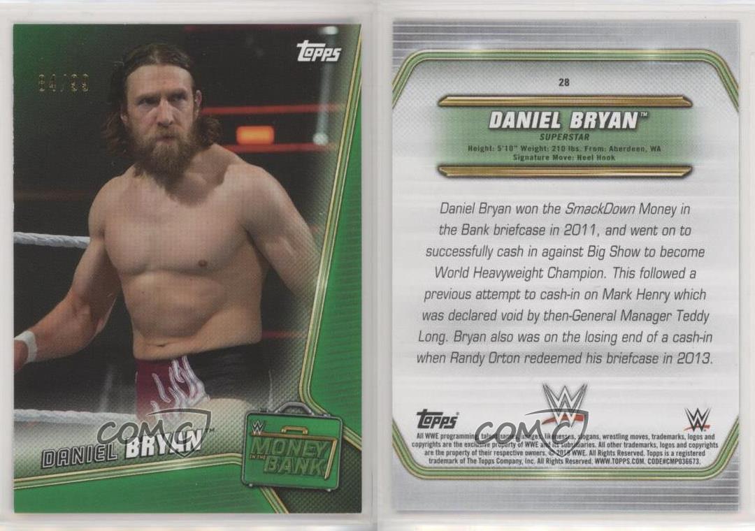 2019 Topps WWE Money in the Bank Green /99 Daniel Bryan #28