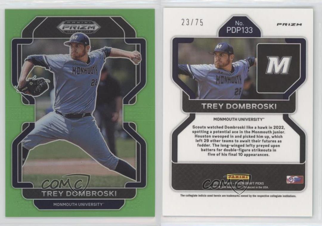 Panini Prizm Draft Picks 2022 vert haute qualité lime /75 Trey Dombroski III #PDP133