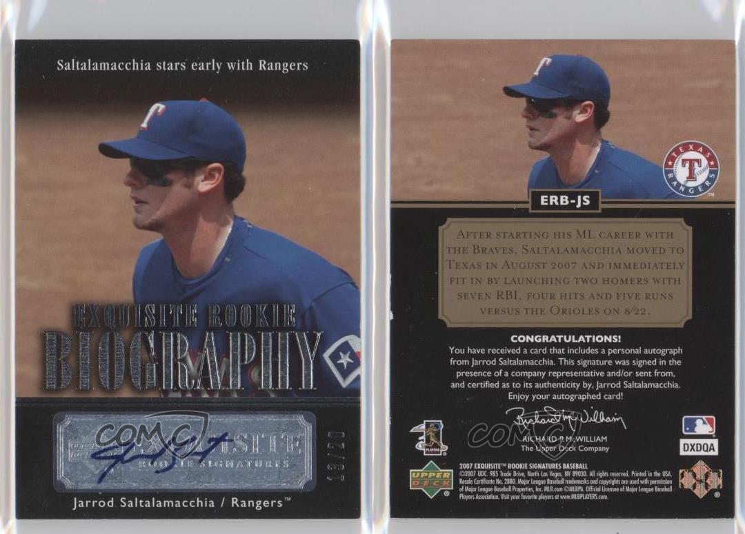 2007 Exquisite Rookie Signatures Biography /20 Jarrod Saltalamacchia Auto