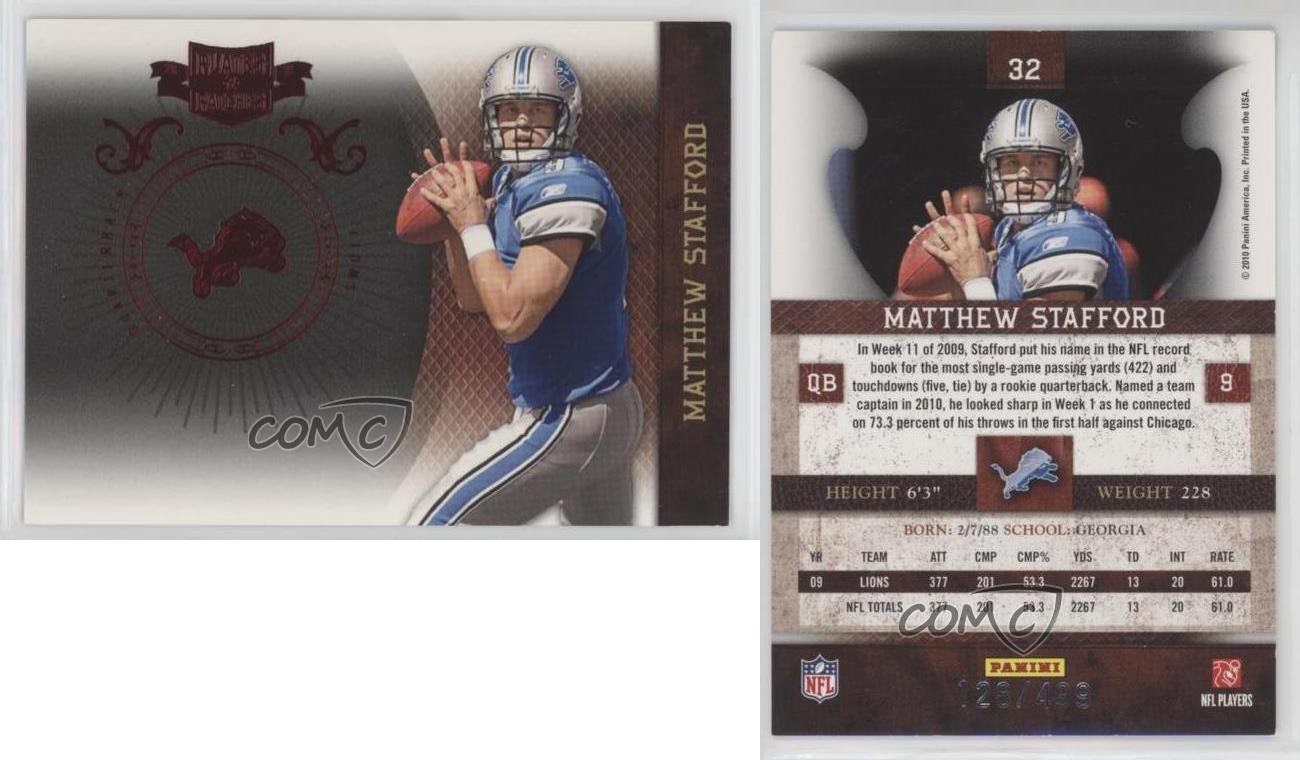 Plaques et patchs Panini 2010 boutiques /499 Matthew Stafford #32