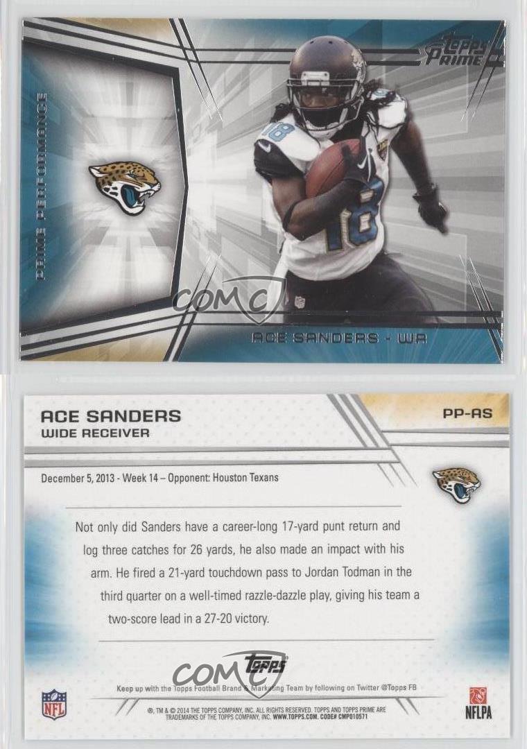 2014 Topps Prime Prime Performance Ace Sanders #PP-AS - Picture 4 of 4
