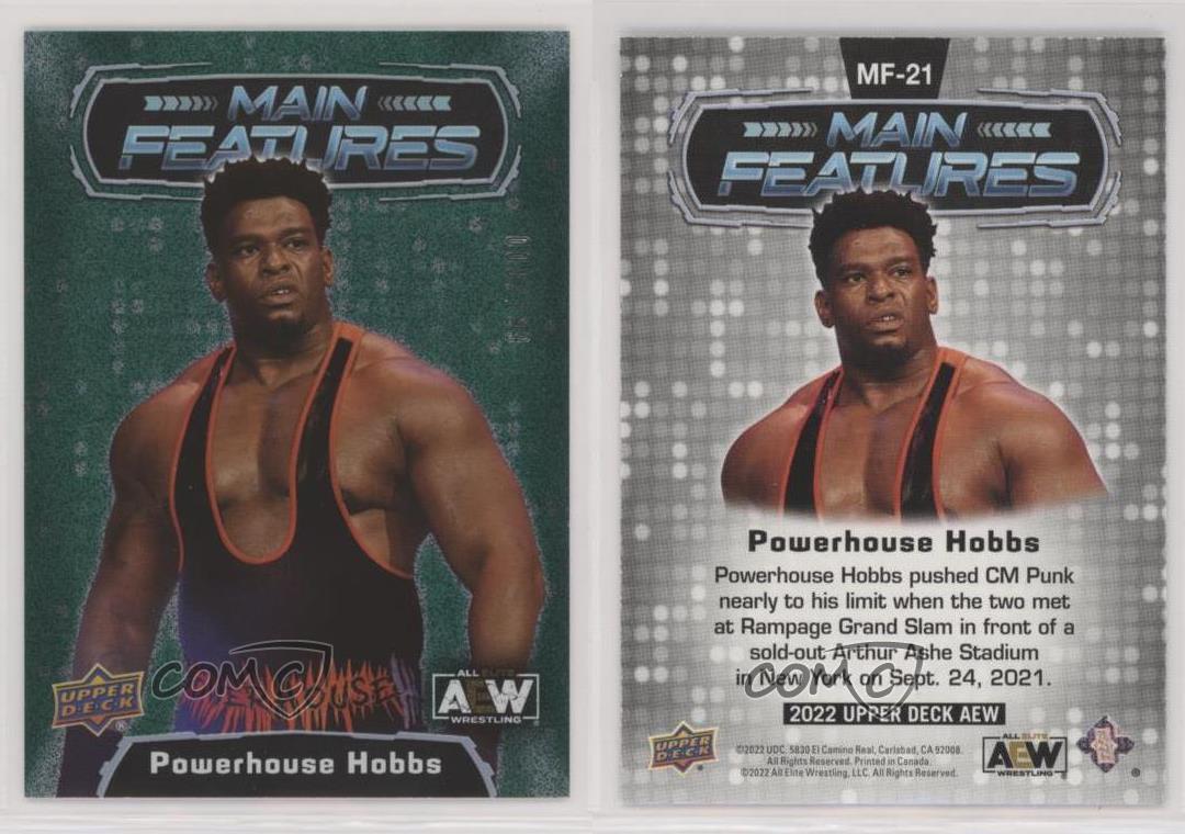 2022 AEW All Elite Wrestling Main Features Green /199 Powerhouse Hobbs #MF-21