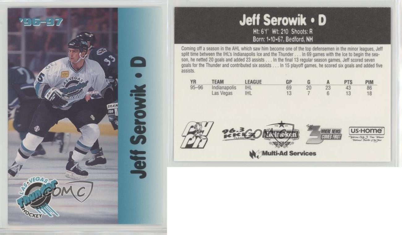 Jeff Serowik IHL Las Vegas Thunder 8x10 Photo 
