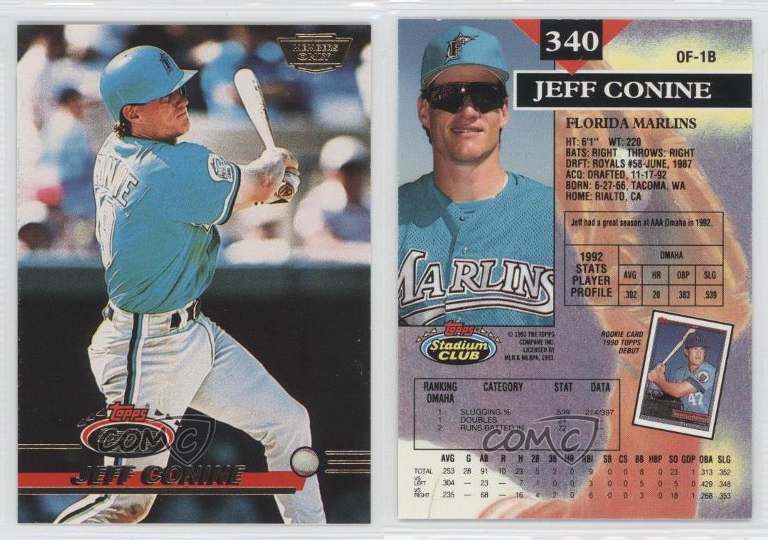  1993 Stadium Club #340 Jeff Conine NM-MT Florida