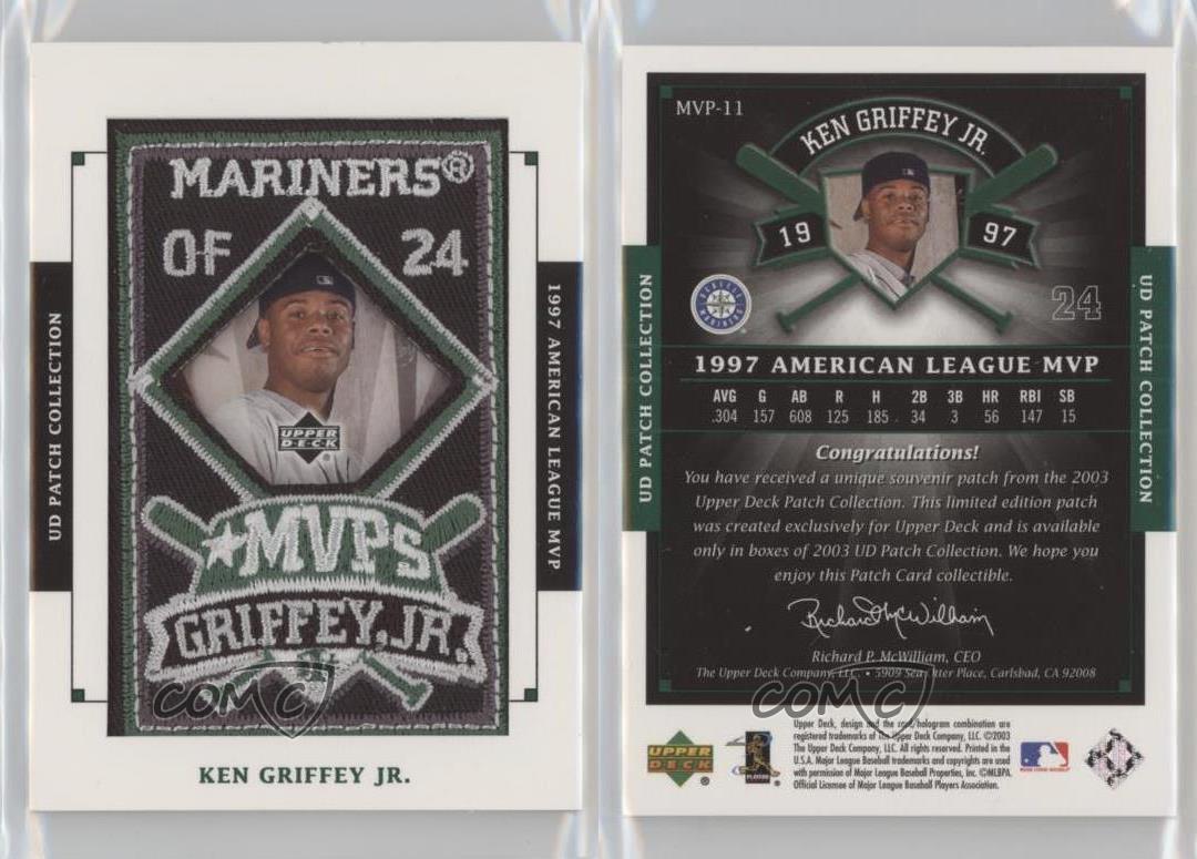 2003 Upper Deck Patch Collection MVPs Patch Ken Griffey Jr #MVP-11 Patch HOF - Picture 4 of 4