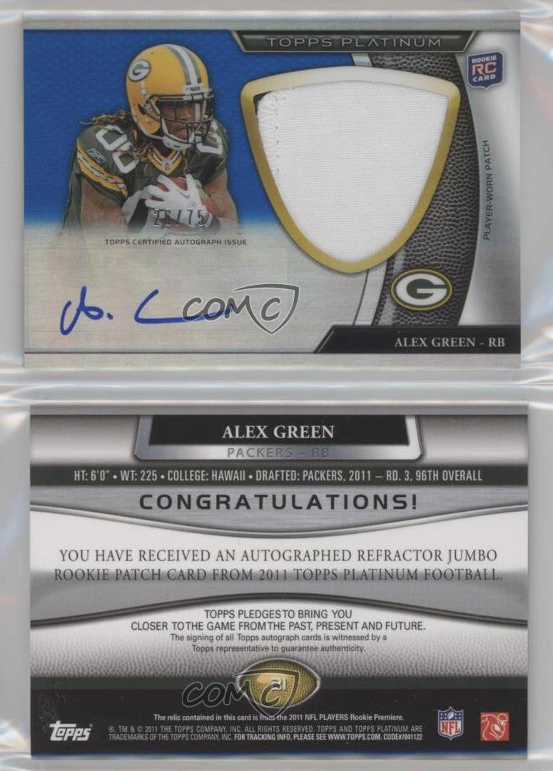 2011 Topps Precision #117 Alex Green Bay Packers Auto Autographed Football Card