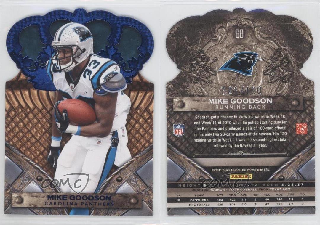 2011 Panini Crown Royale Blue /100 Mike Goodson #68 - Bild 4 von 4