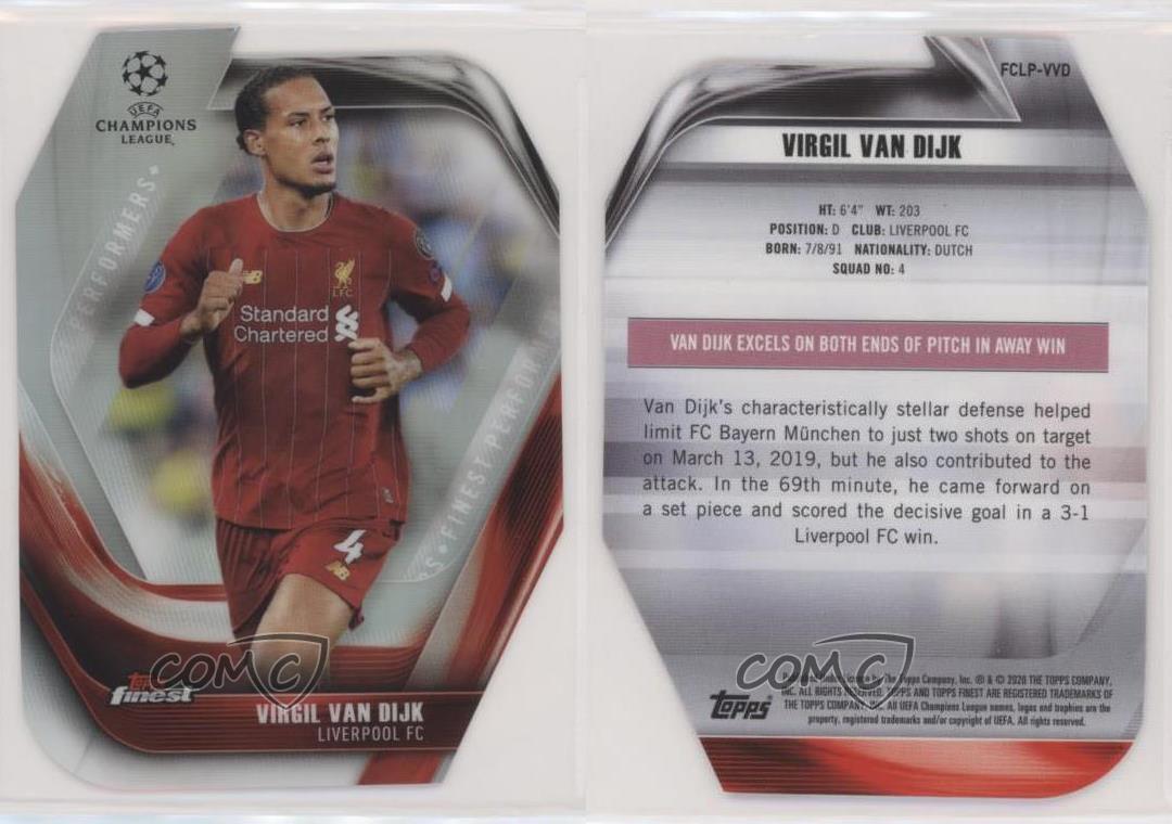 2019-20 Topps Finest UCL Champions League Performers Virgil Van Dijk #FCLP-VVD