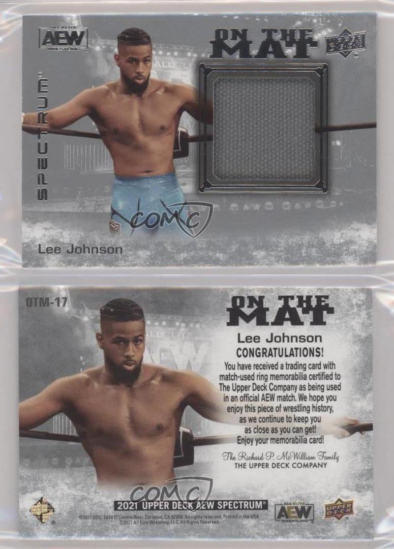 2021 Upper Deck AEW Spectrum On the Mat Relics Lee Johnson #OTM-17 Rookie RC