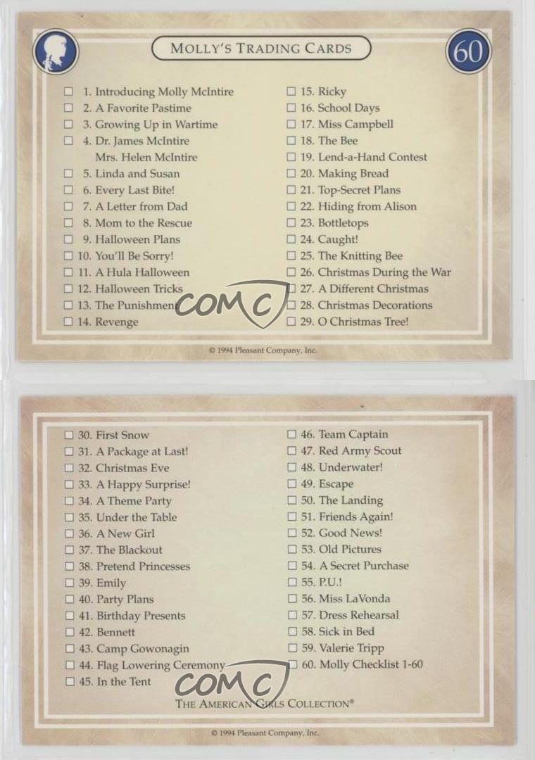 american girl doll trading cards