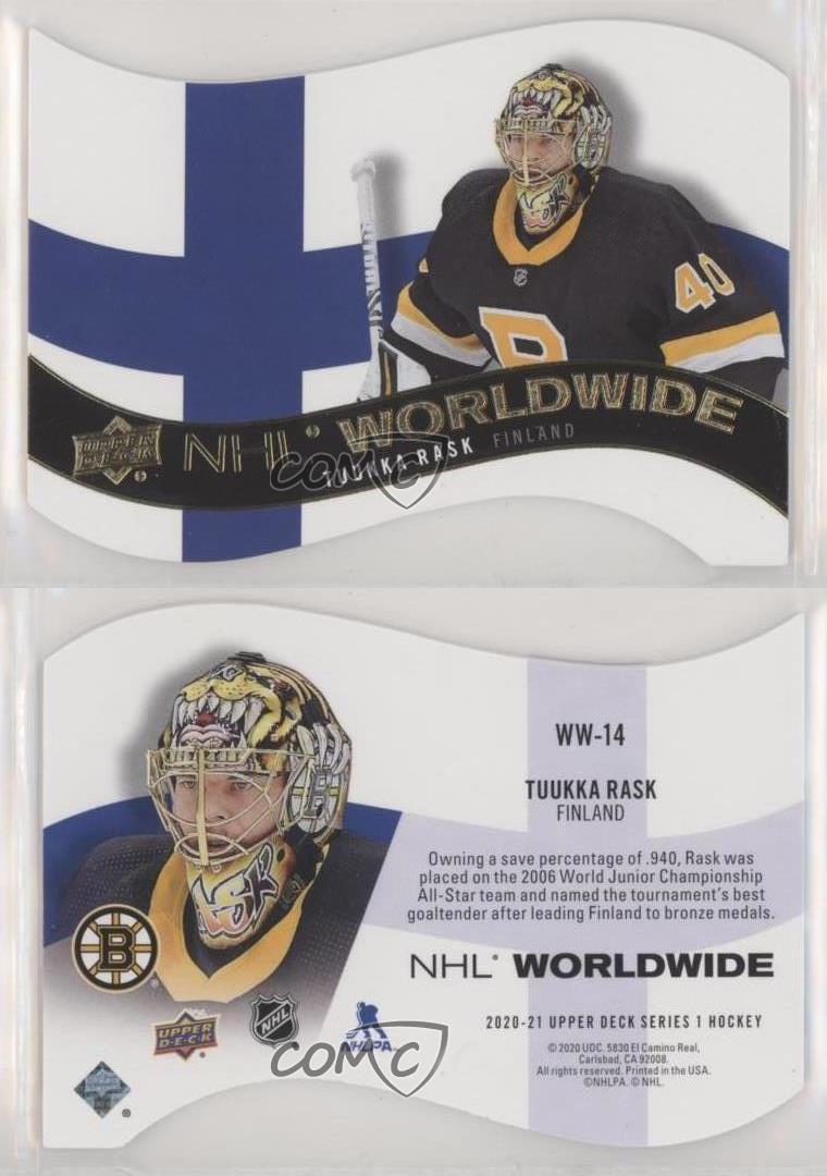 2020-21 Upper Deck NHL Worldwide Die-Cut Tuukka Rask #WW-14