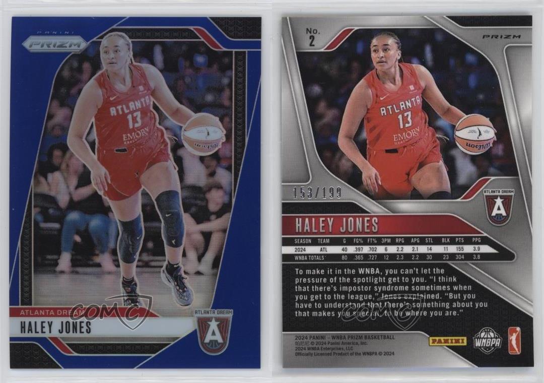2024 Panini Prizm WNBA Blue Prizm /199 Haley Jones #2 - Picture 3 of 4