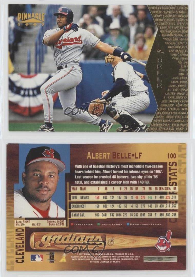 Albert Belle Autographed 50/50 Cleveland Indians Poster