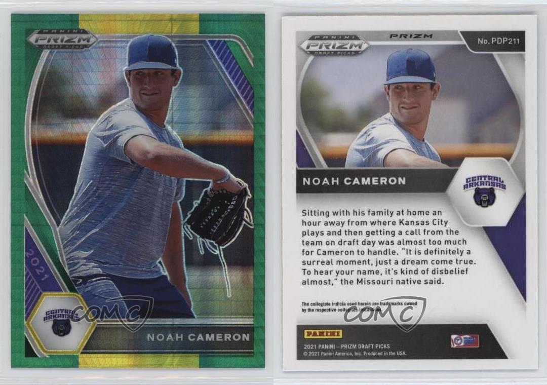 2021 Panini Prizm Draft Picks Green & Yellow Hyper Prizm Noah Cameron #PDP211 - Picture 3 of 3