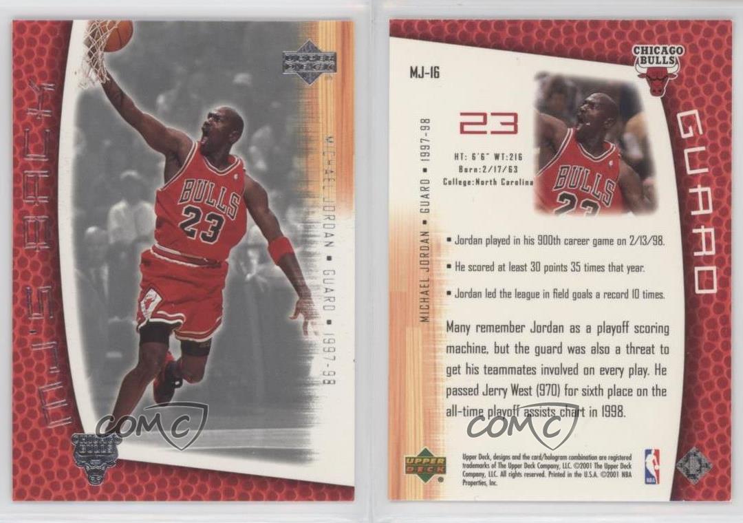 2001-02 Upper Deck MJs Back Michael Jordan #MJ16 HOF Card
