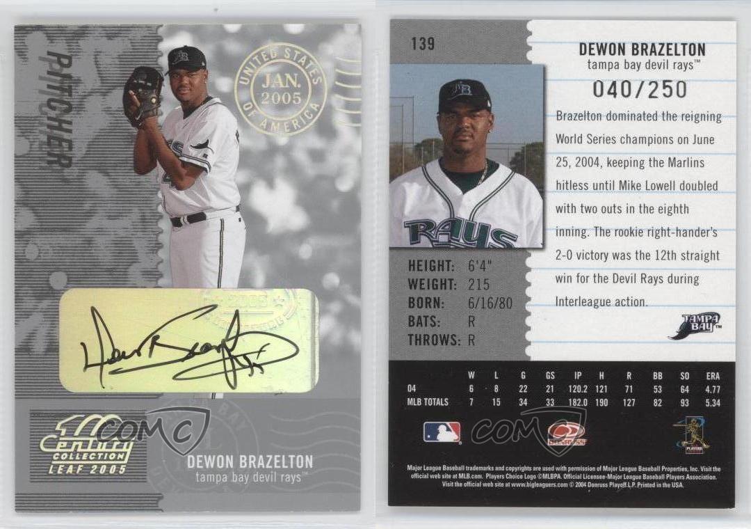 2005 Leaf Century Collection Post Marks Silver Signatures Dewon Brazelton Auto - Picture 4 of 4