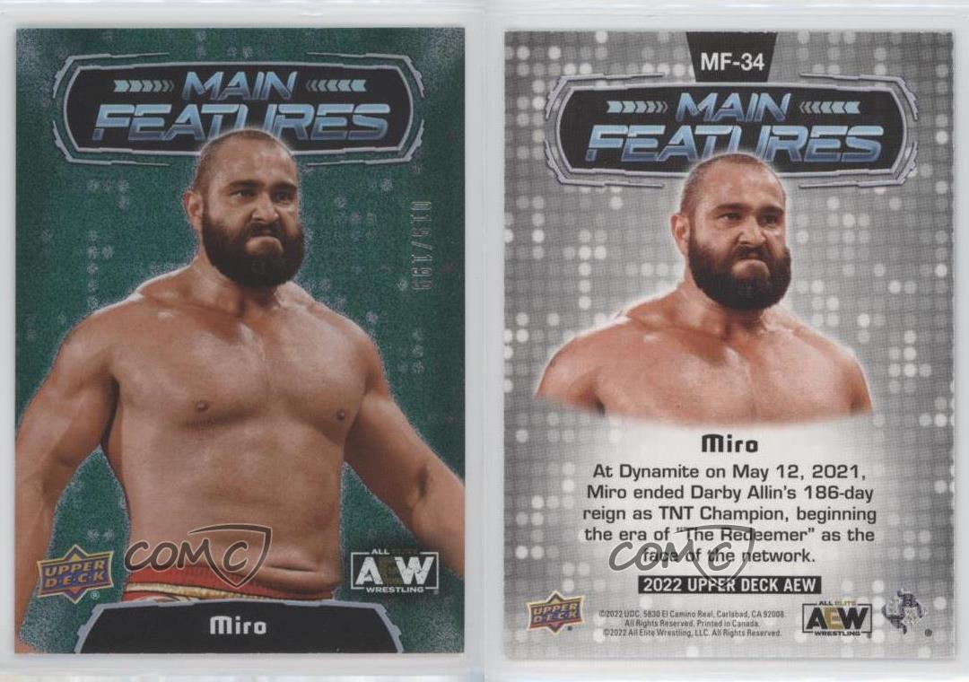 2022 Upper Deck AEW All Elite Wrestling Main Features Green /199 Miro #MF-34