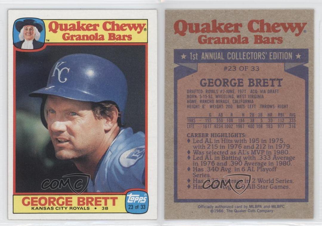 George Brett 4 Different Baseball Cards (Original Issue) (As Pictured)  (1002)