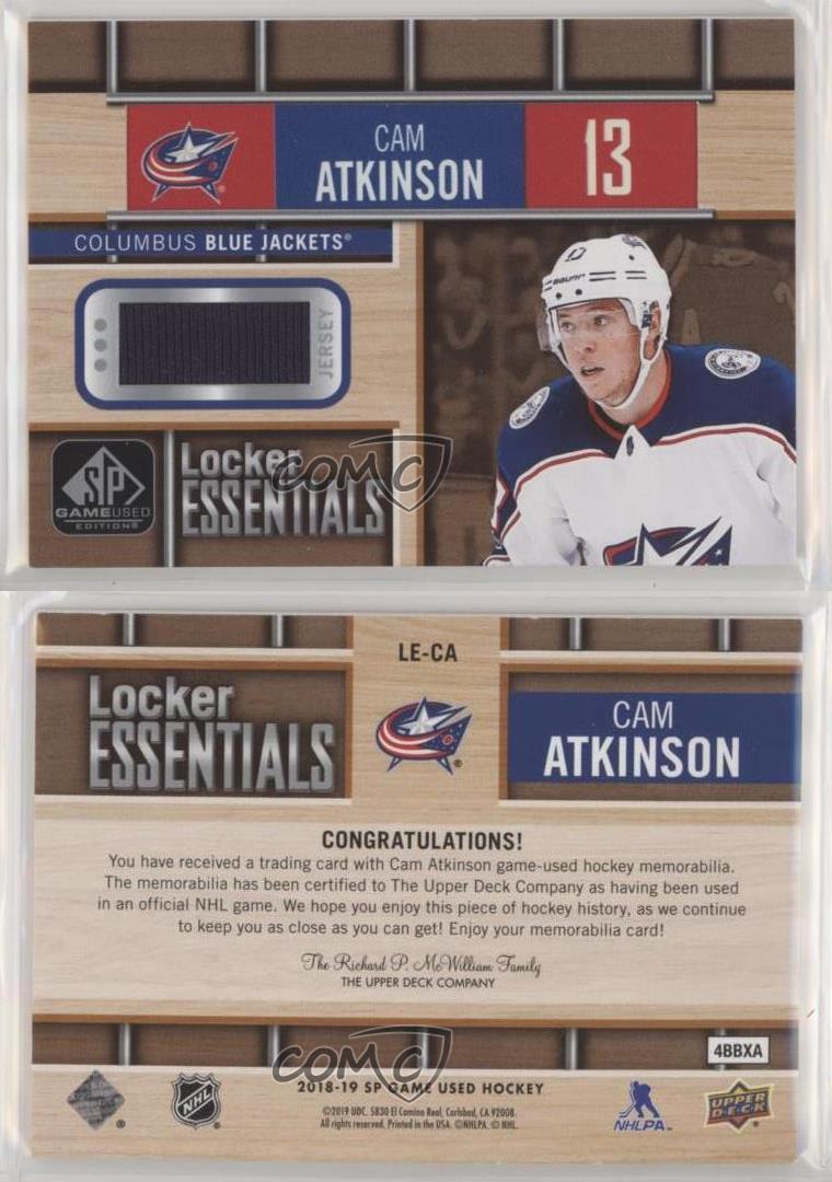 2018-19 Upper Deck SP Game Used Locker Essentials Cam Atkinson #LE-CA