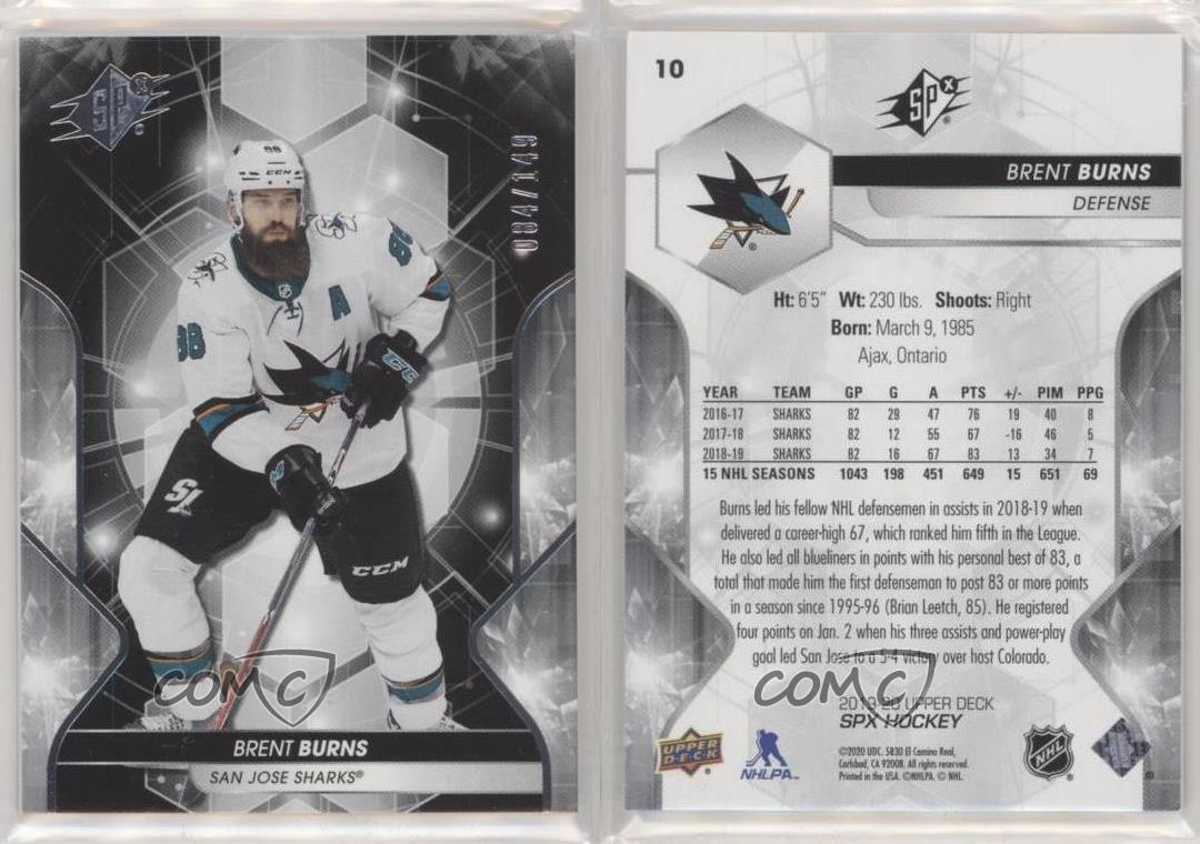 2019-20 SPx /149 Tier 1 Brent Burns #10