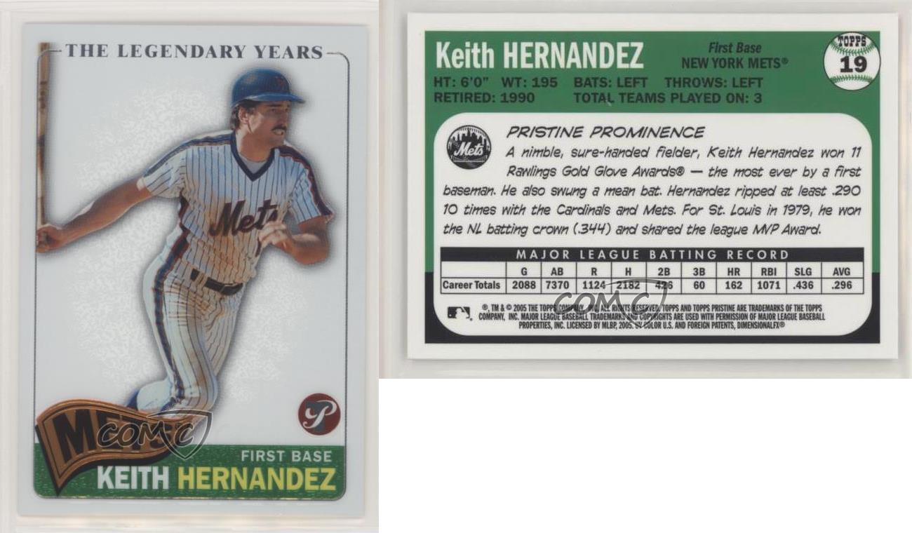 Keith Hernandez baseball card (1986 New York Mets) 2005 Topps Pristine #19  Chrome