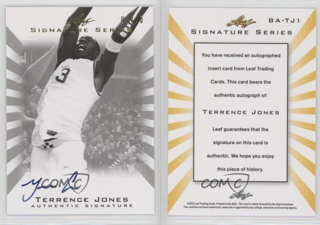 2012 Leaf Signature Series /10 Terrence Jones #BA-TJ1 Rookie Auto RC - Foto 3 di 4