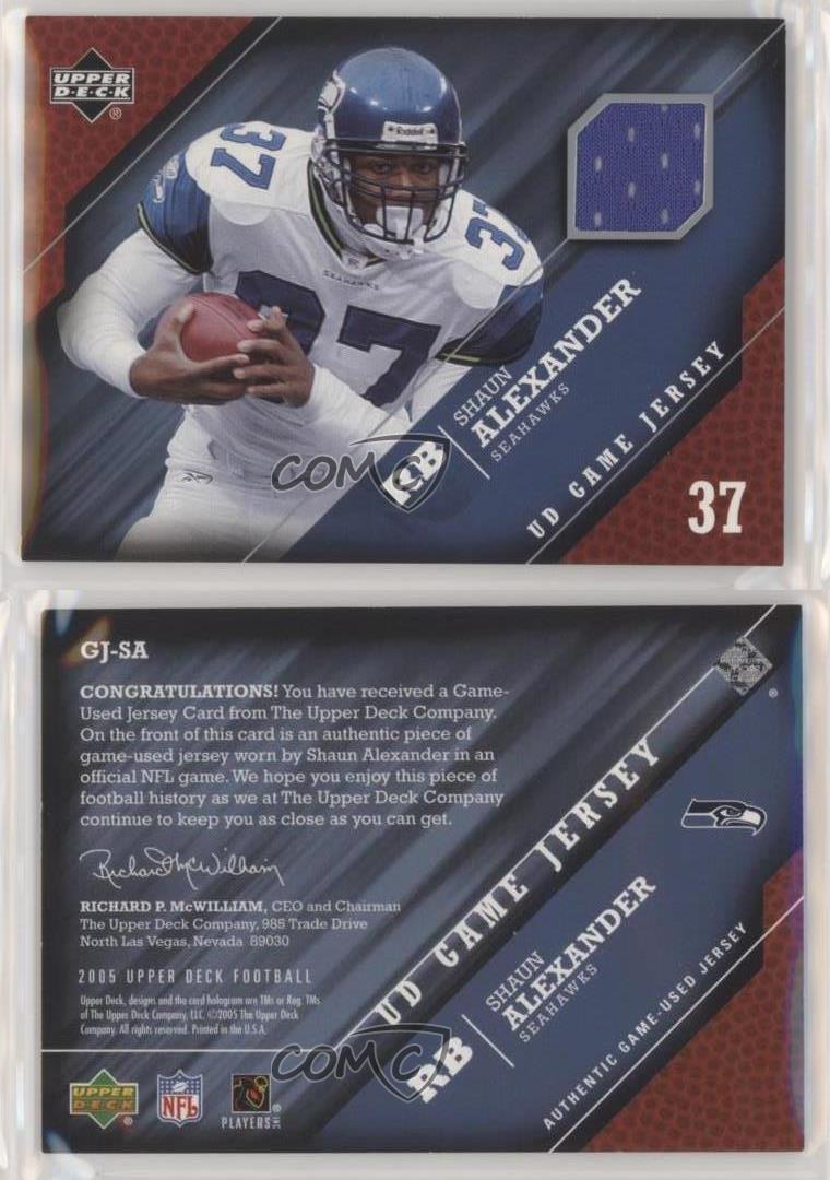 SHAUN ALEXANDER 2005 Upper Deck UD Game Jersey Patch Game Used Patch  SEAHAWKS