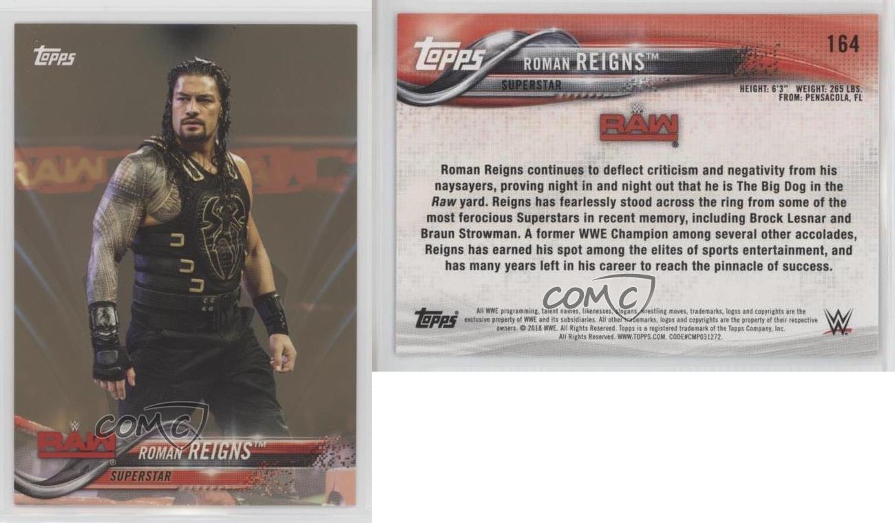 2018 Topps Wwe Then Now Forever Bronze Roman Reigns 164 Ebay