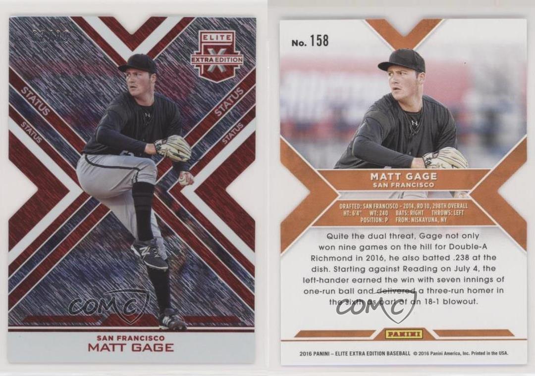 2016 Panini Elite Extra Edition Status Red Die-Cut /99 Matt Gage #158 - Bild 4 von 4