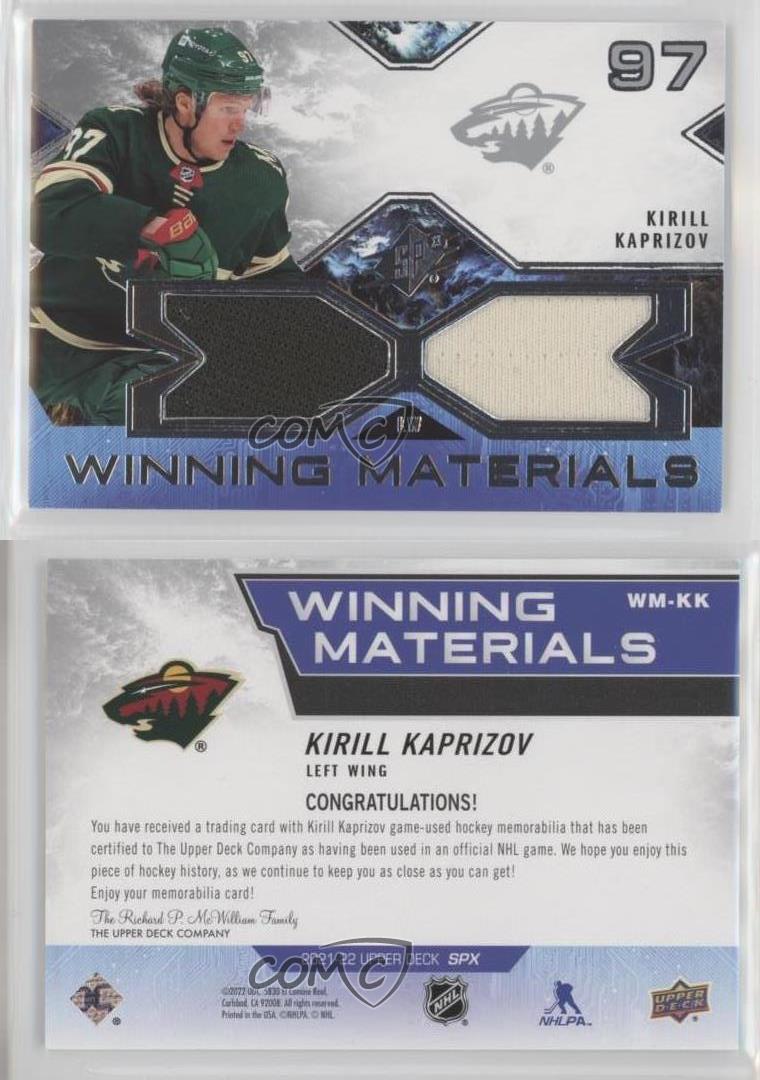 2021-22 SPx Winning Materials Kirill Kaprizov #WM-KK