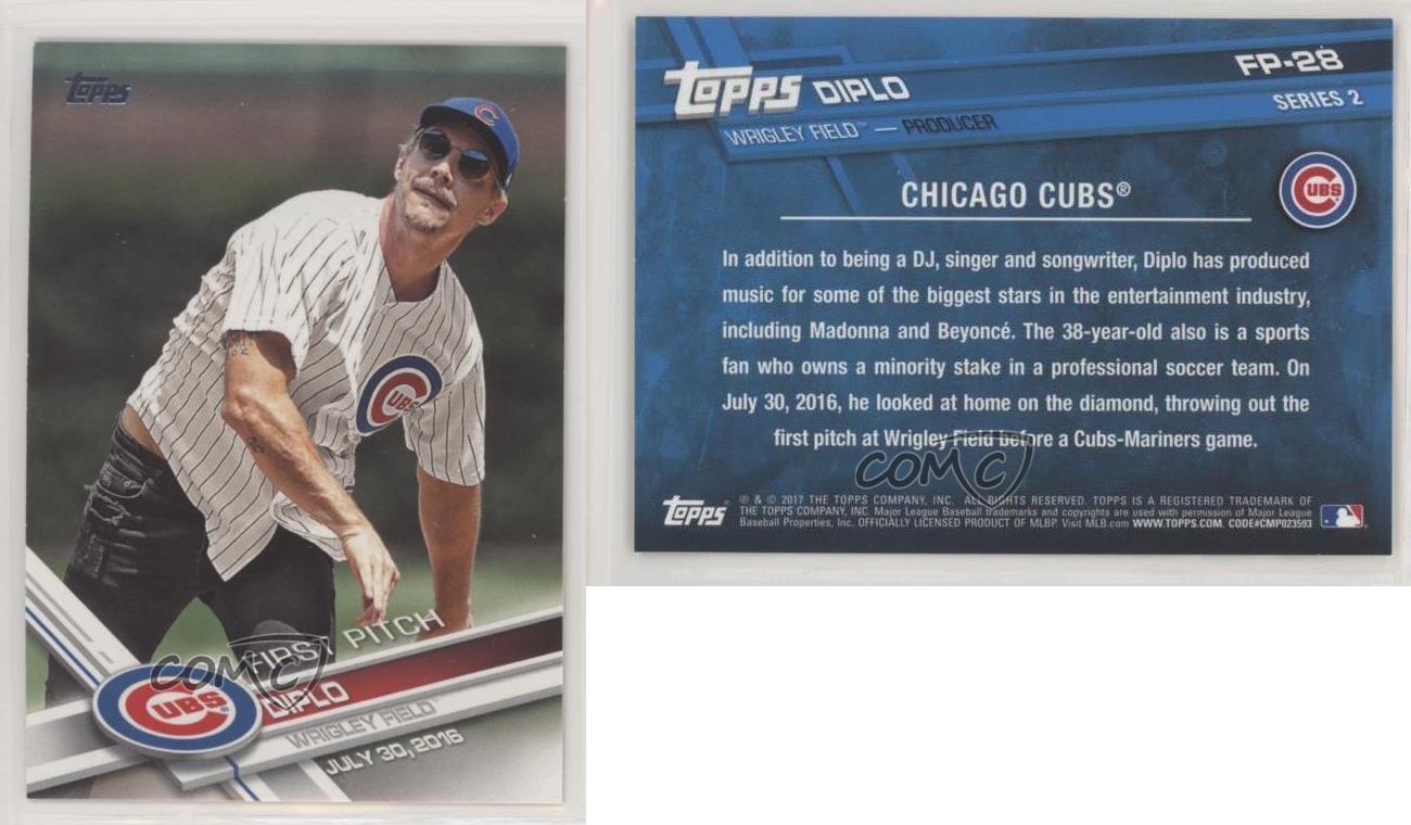 2017 Topps Series 2 First Pitch #FP-28 Diplo Chicago Cubs Baseball Card