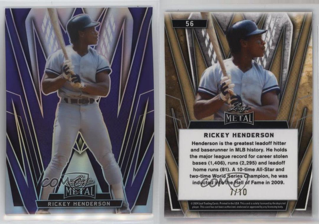 2024 Hoja Metal Púrpura Prismático/10 Rickey Henderson #56 Salón de la fama - Imagen 3 de 3