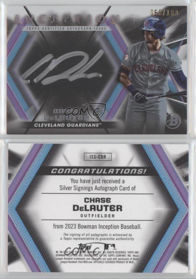 2023 Bowman Inception Silver Signings /100 Chase Delauter #ISS-CDR Auto