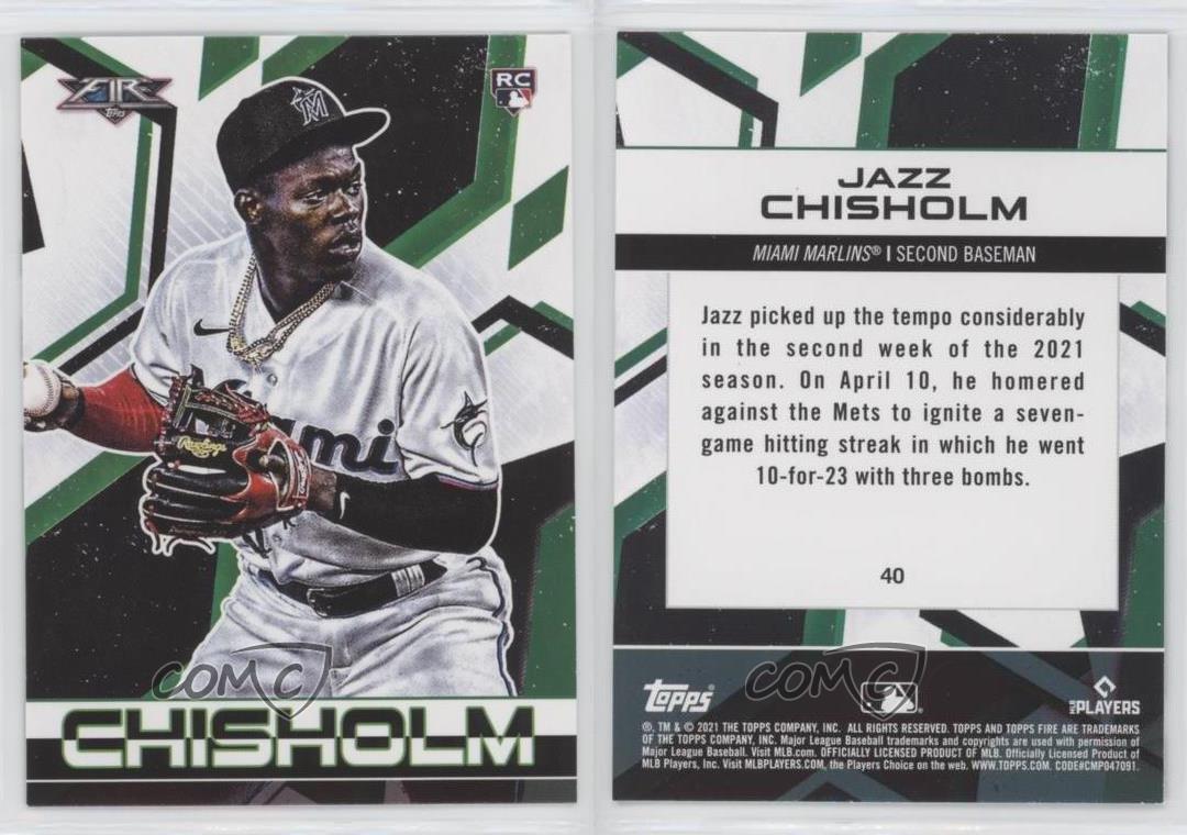  2021 Topps Fire #40 Jazz Chisholm Jr. NM-MT RC Rookie