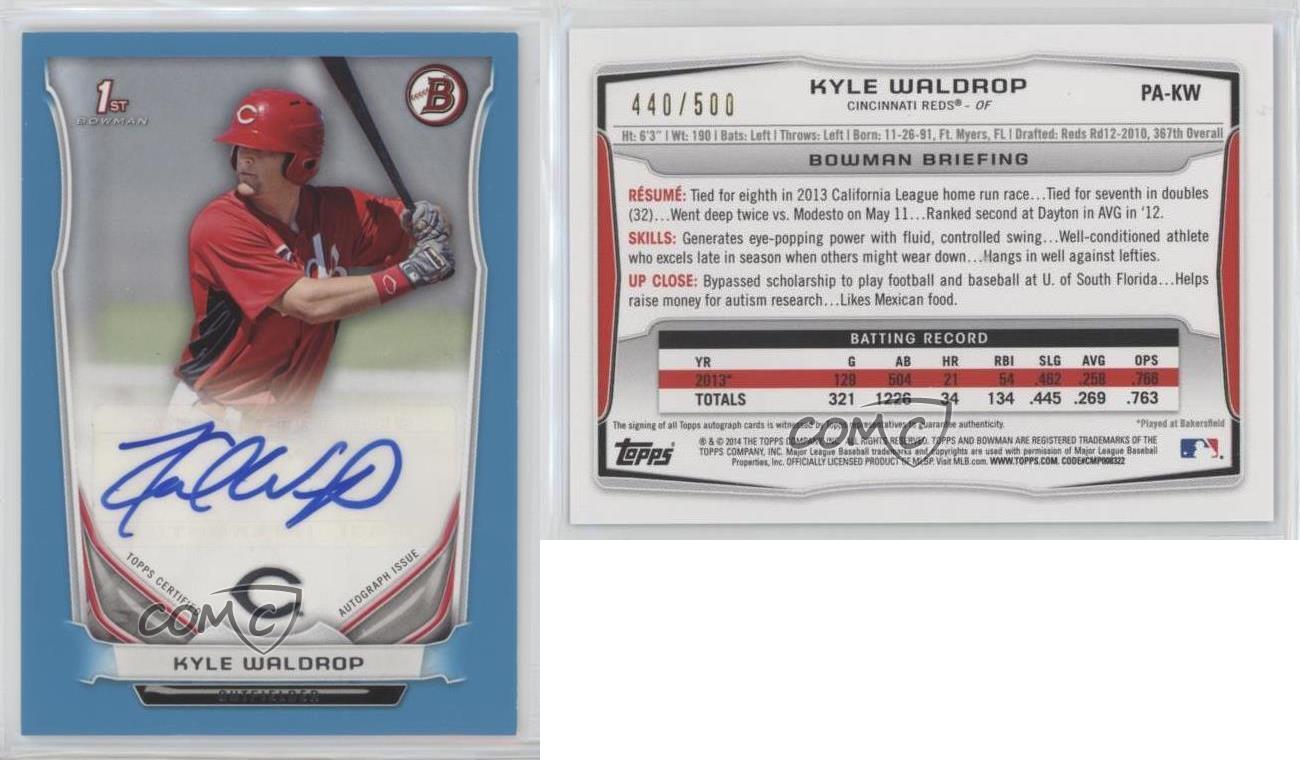 2014 Bowman Retail Prospect Autographs Blue//500 #PA-LV Logan Vick Auto Rookie