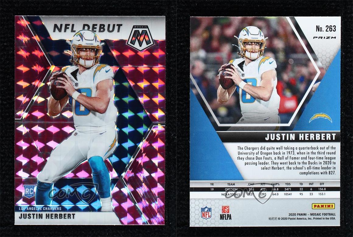 2020 Panini Mosaic NFL Debut Camo Pink Prizm Justin Herbert #263 Rookie RC | eBay