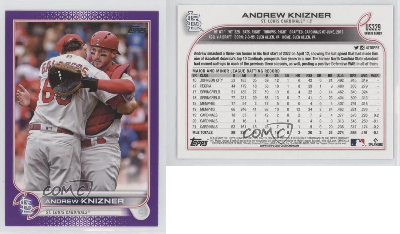 2022 Topps Update Meijer Purple Parallel Andrew Knizner #US329 Baseball Card