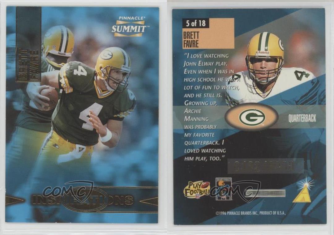 1996 Pinnacle Summit Inspirations /8000 Brett Favre #5 HOF - Picture 4 of 4