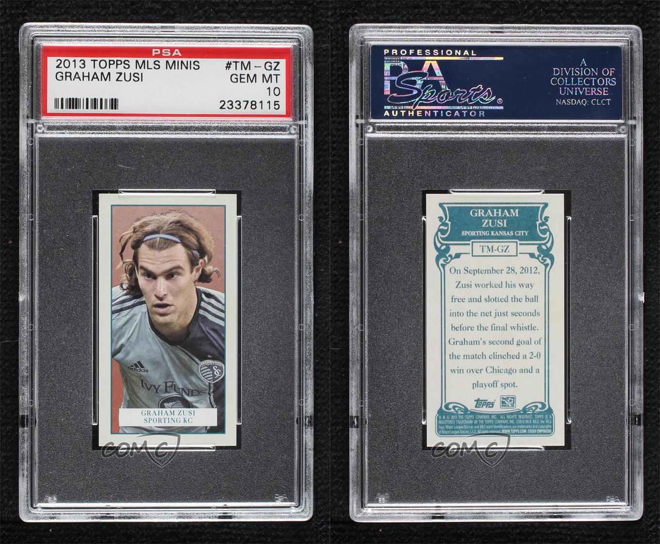 2013 Topps MLS Minis Graham Zusi #TM-GZ PSA 10 GEM MT - Picture 3 of 3