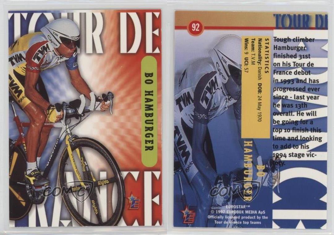Eurobox Eurostar Tour de France Tour De France Bo Hamburger 1997 haute qualité #92