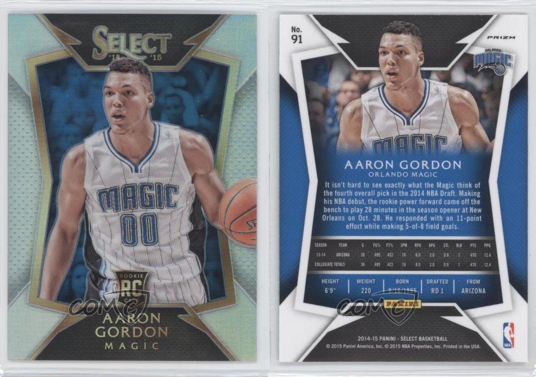 2014-15 Panini Select Concourse Silver Prizm Aaron Gordon #91 Rookie RC - Bild 4 von 4