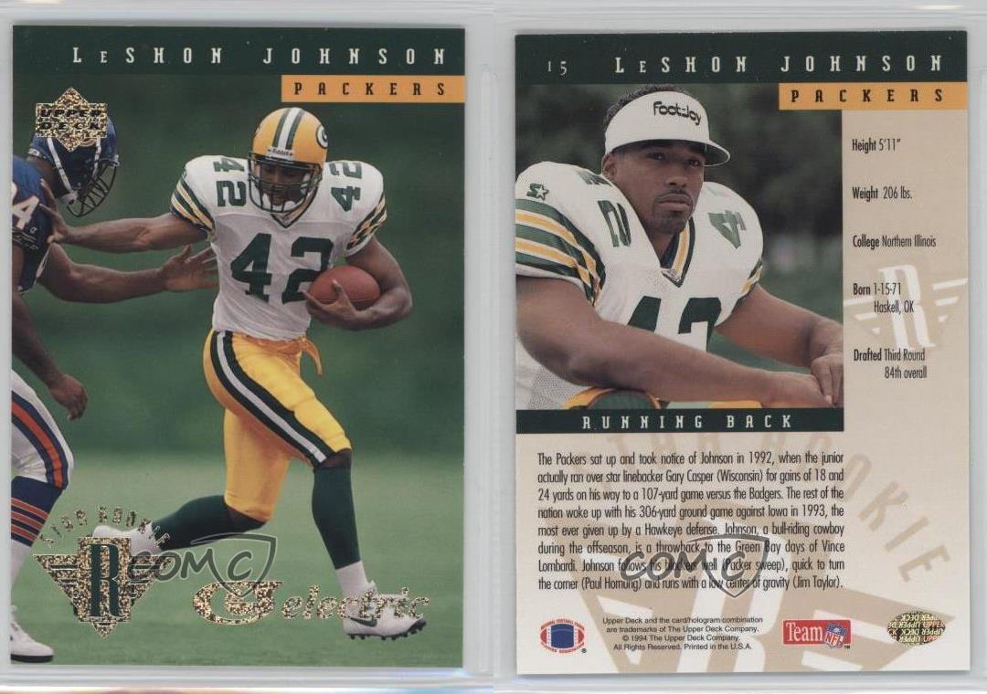 1994 Upper Deck Electric Gold 15 LeShon Johnson Green Bay Packers